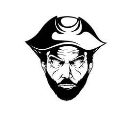 black and white pirate face