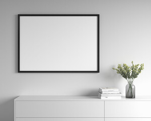 mockup, frame, white, decor, interior, blank picture, wall, interior, mock up, living room design, scandinavian style, interior, artwork. Home staging and minimalism concept