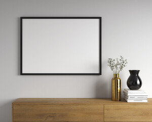 mockup, frame, white, decor, interior, blank picture, wall, interior, mock up, living room design, scandinavian style, interior, artwork. Home staging and minimalism concept