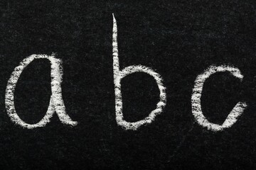 Abc alphabet text on school Blackboard