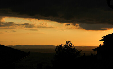 sky at sunset with clouds 