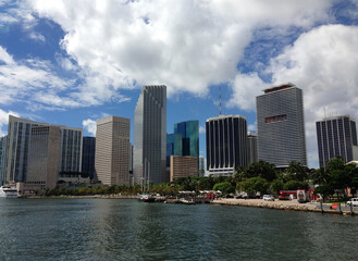 Fototapeta na wymiar Miami downtown skyline with modern office skyscrapers