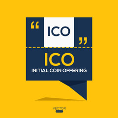 ICO (Initial Coin Offering), Digital Cryptocurrency Token for Initial Coin Offering, Vector sign.