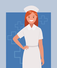 A female doctor in a uniform. A medical specialist. A hospital employee. Vector illustration.