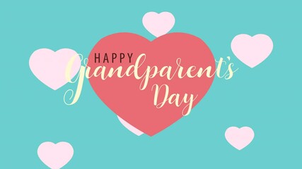 happy grandparents day lettering with heart love