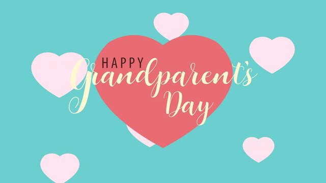 happy grandparents day lettering with heart love