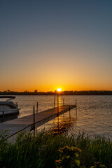 Obraz premium Iowa Big Creek Lake State Park Sunset