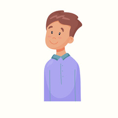 Portrait of a boy. Vector illustration in flat style