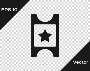 Black Cinema ticket icon isolated on transparent background. Vector