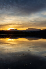 sunset over the lake