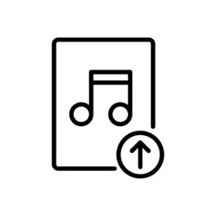 music upload icon vector design, stroke line icon