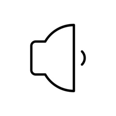 speaker low volume icon vector design, stroke line icon