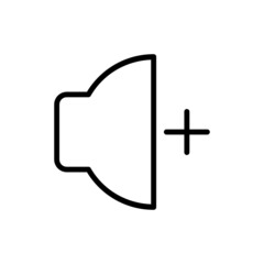 speaker increase volume icon vector design, stroke line icon