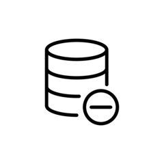 database remove icon vector design, stroke line icon