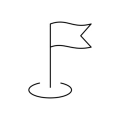 flag pin point icon vector design, editable stroke line icon