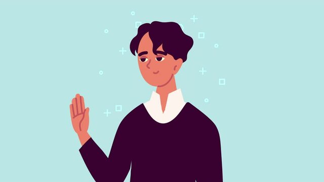 young man standing character animation