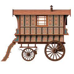 3d-illustration of an isolated traveler waggon