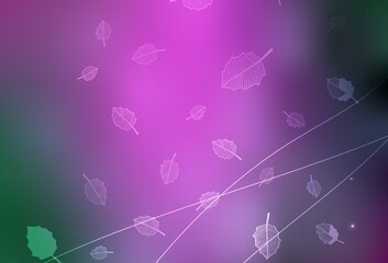 Light Pink, Green vector abstract background with trees, branches.