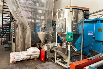 Industrial factory in mechanical engineering for the manufacture - interior of a production hall