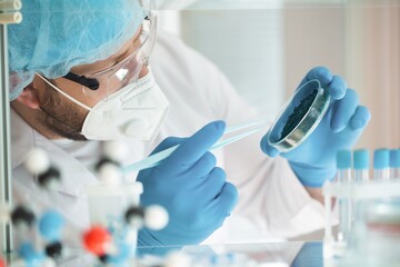 Medical Research Laboratory, Portrait of a Scientist does Analysis.
