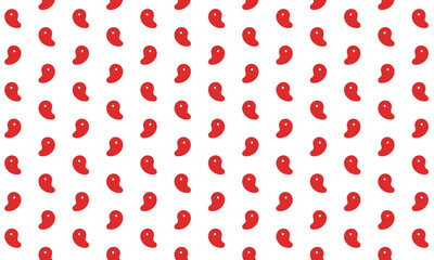 赤い勾玉　背景白　パターン
