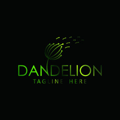 Dandelion Flower Logo Icon Design Template. Elegant, Luxury, Gold, Flower, Premium,  Florist, Modern, Vector Illustration
