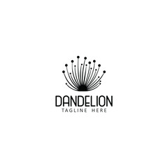 Dandelion Flower Logo Icon Design Template. Elegant, Luxury, Gold, Flower, Premium,  Florist, Modern, Vector Illustration
