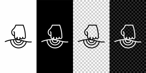 Set line Massage icon isolated on black and white background. Relaxing, leisure. Vector