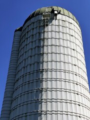 Closeup agricultural silos