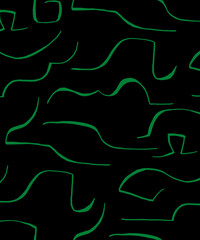 Green streaks various directions black background abstract pattern