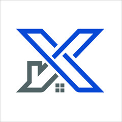 house or home icon in letter X