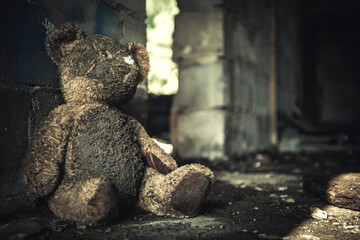 Domestic Violence Theme with Dirty Teddy Bear