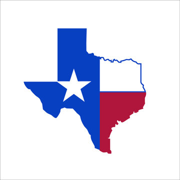 Texas map with Texas flag 