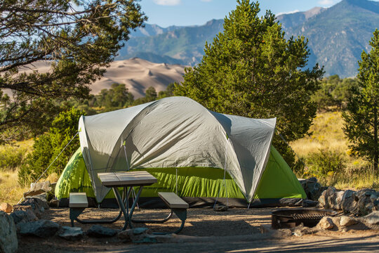 Tent Camping In Great Sand Dunes National Park Colorado