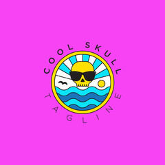 Cool skull. Logo template.