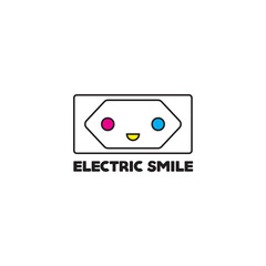 Electric smile. Logo template.