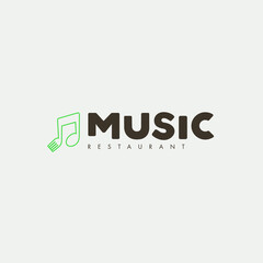 Music restaurant. Logo template.