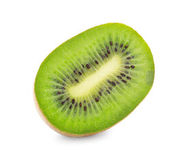 Naklejka na ściany i meble Piece of fresh kiwi fruit on white background