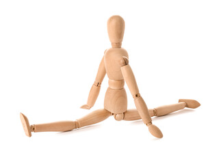 Wooden mannequin isolated on white background