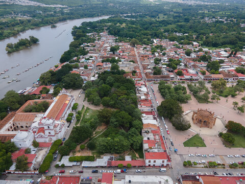 Aerial view of Chiapa de Corzo, Chiapas, Mexico