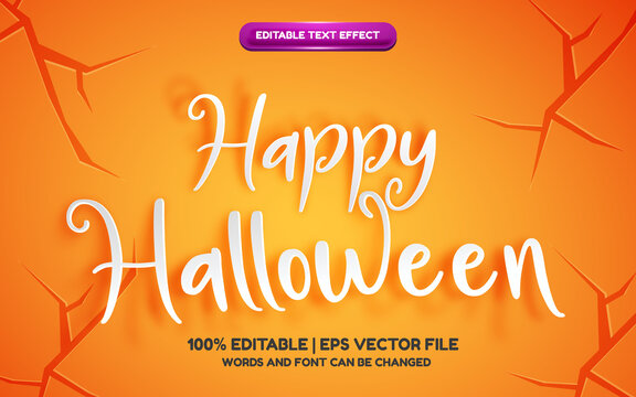 Happy Halloween Paper Cut 3d Editable Text Effect