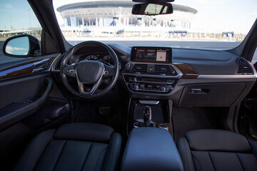 Stylish interior of a prestigious car
