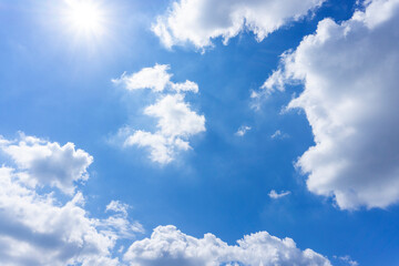 Naklejka na ściany i meble 心地よい澄んだ青空と雲の背景素材_g_03