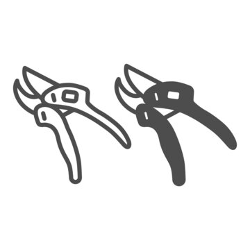 pruning shears outline and solid style clip art preview