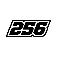 Racing number 256 logo on white background