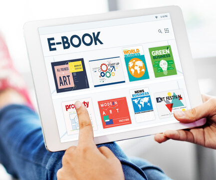 E-book application showing on a digital tablet