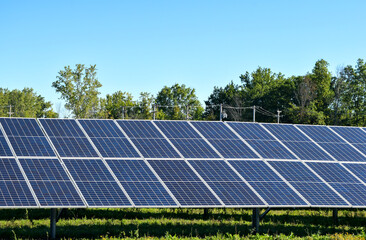 Solar Power Panels in a Solar Farm for Clean Green Alternative Energy Production to Battle Climate Change $Global Warming