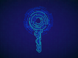 2d illustration digital abstract technology digital future cyber security key