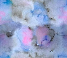 Seamless pattern with watercolor pastel abstract hand painted texture in blue and pink colors .