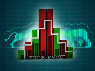3d rendering Stock market online business concept. business Graph 